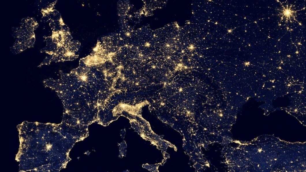 Europa in de nacht